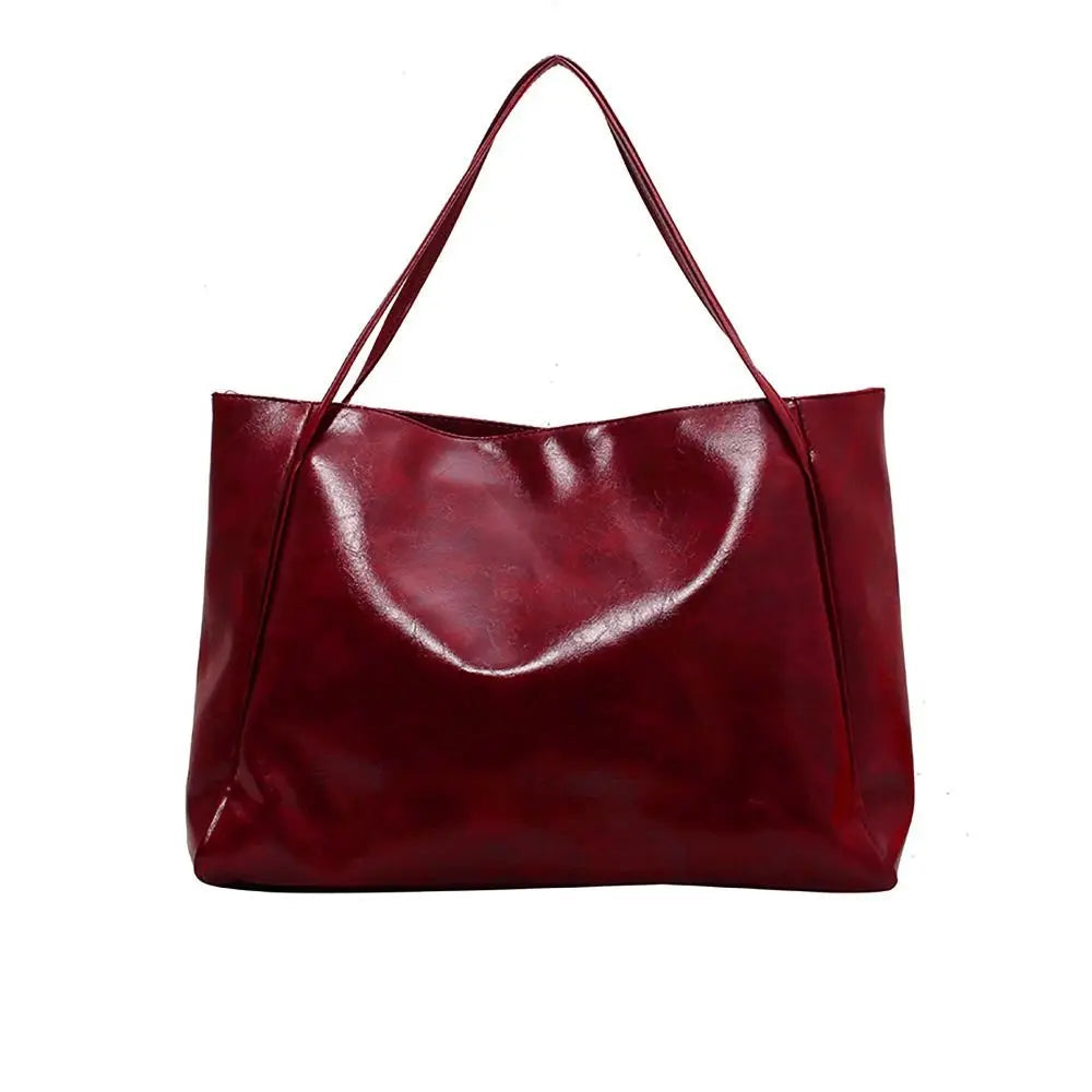 Yaffa Tala large PU tote bag in wine red, white, black, blue and brown