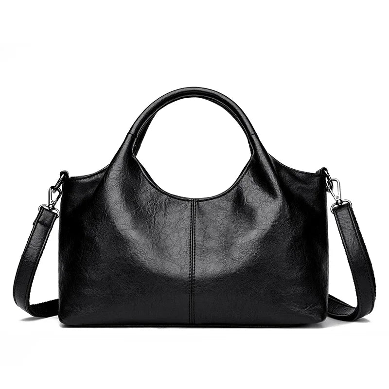 Yaffa Haya soft leather tote bag in red, black and coffee