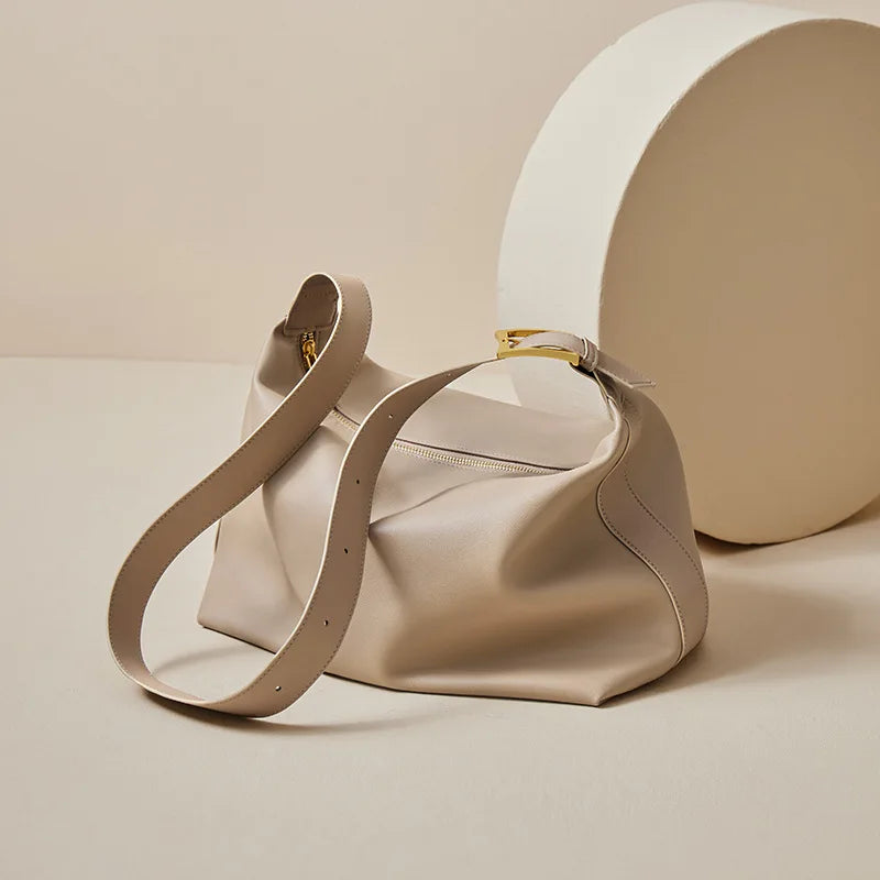 Yaffa Safa cowhide leather shoulder bag in brown, black, wheat, coffee and white