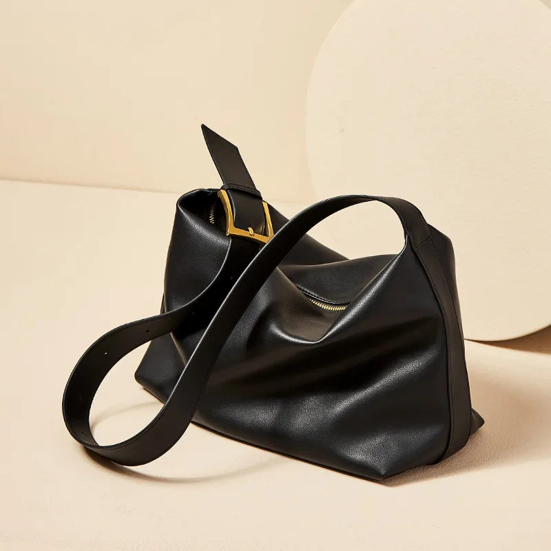 Yaffa Safa cowhide leather shoulder bag in brown, black, wheat, coffee and white
