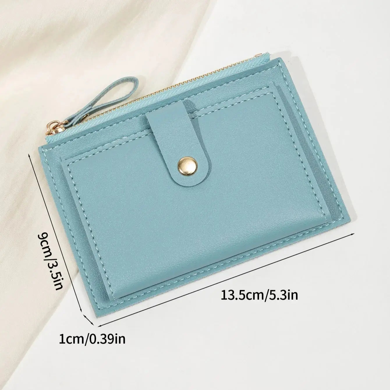 Yaffa Jana mini card wallet in beige, black, pink and blue